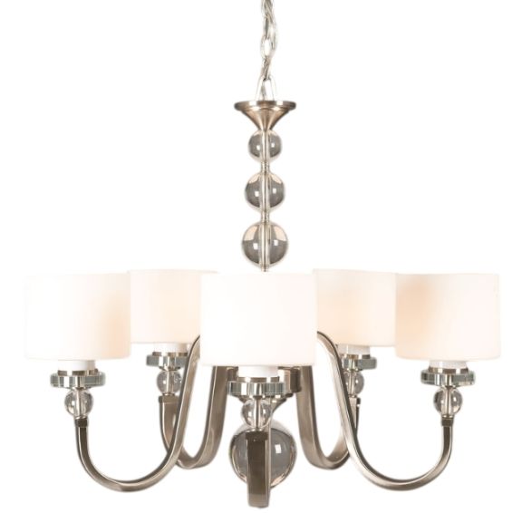 YHD Mitchell Peak Satin Steel 5-Light Chandelier-0