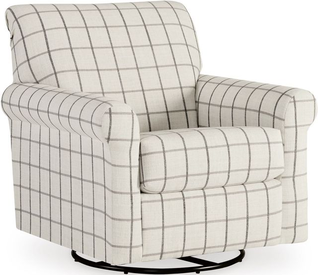 Benchcraft® Davinca Charcoal Swivel Glider Accent Chair-0