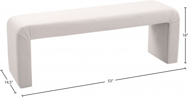 Meridian Furniture Minimalist Cream Bench-3