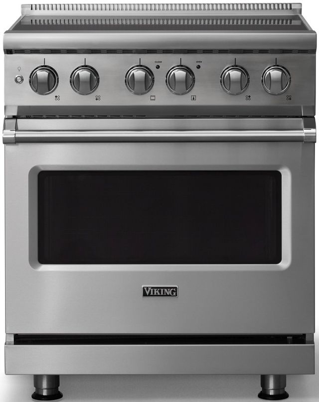 Viking® 5 Series 30" Stainless Steel Pro Style Induction Range with Polished Chrome Trim-0