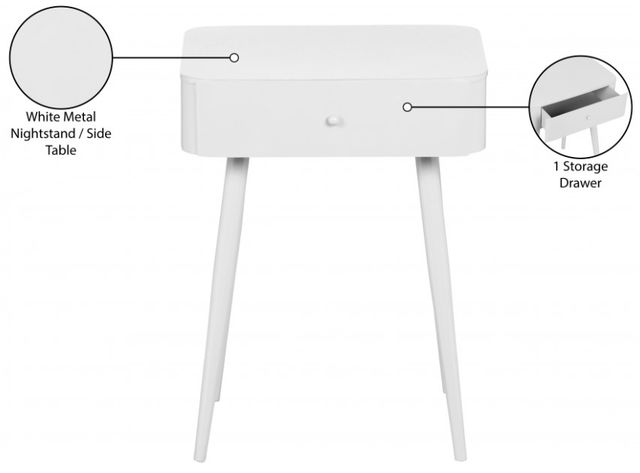 Meridian Furniture Rylan White Nightstand-3