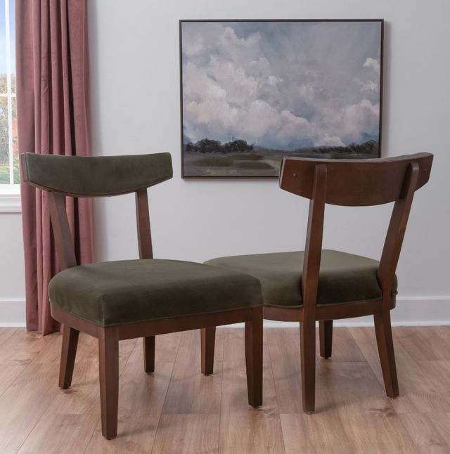 Linon AC Topher Green/Maple Side Chair-1