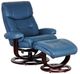 BarcaLounger® Dawson Roman Blue Swivel Reclining Pedestal Chair and Ottoman Set-0