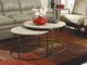 Hammary® Modern Basics 2-Piece Brown Marble Top Round Nesting Cocktail Table Set with Antique Silver Base-1