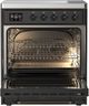 Ilve® Majestic III 30" Graphite Matte Pro Style Induction Range with Triple Glass Door and Burnished Trim-1