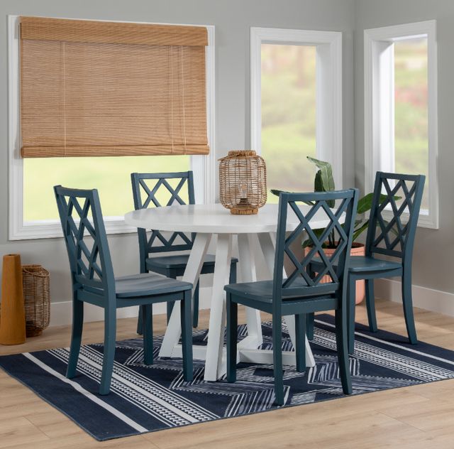 Powell® Maui 5-Piece Graphite/White Round Dining Table Set-1