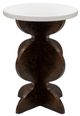 Bassett Mirror Paloma White Accent Table with Black Walnut Burl Base-1