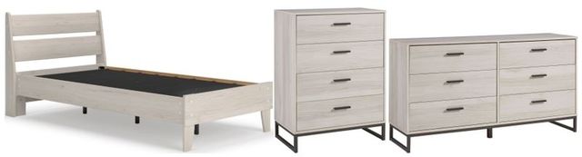 Signature Design by Ashley® Socalle 3-Piece Natural Twin Panel Bed Set-0