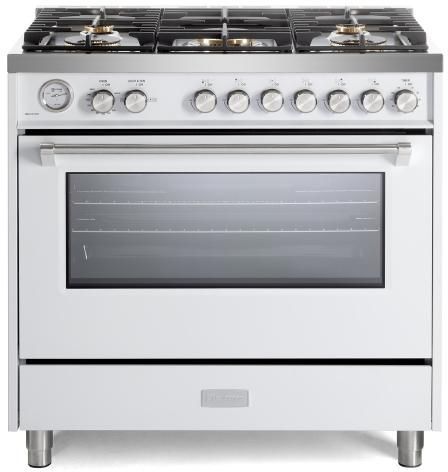 Verona® Ultima 36" White Pro Style Gas Range