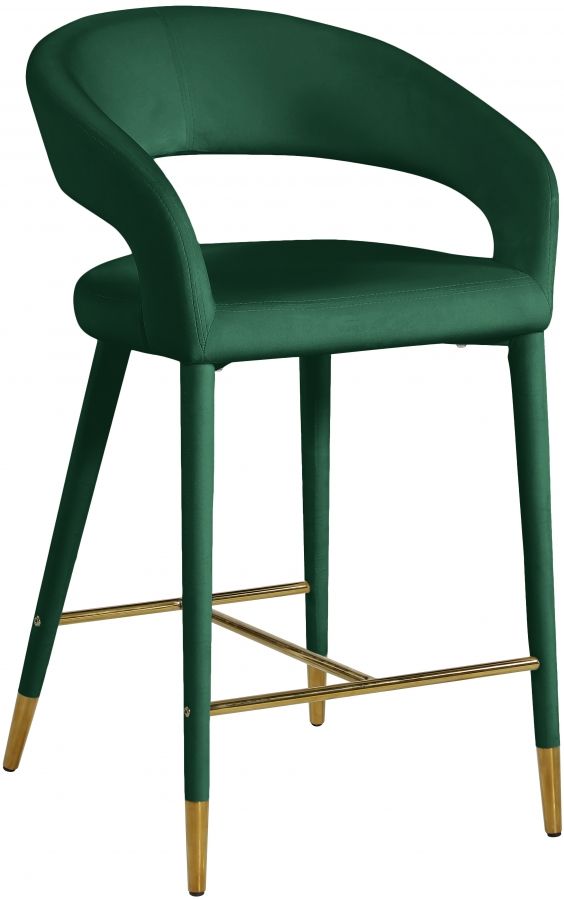 Meridian Furniture Destiny Green Velvet Stool-0
