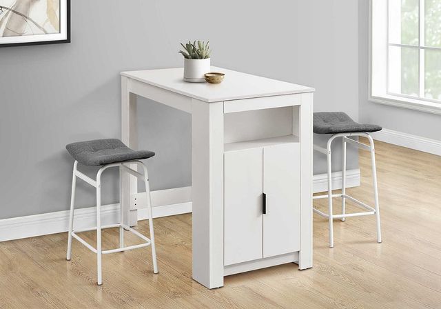 Monarch Specialties Inc. White 48" Counter Height Dining Table with Storage-1