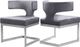 Meridian Furniture Alexandra Grey/Chrome Velvet Dining Chair-1