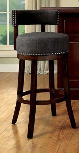 Furniture of America® Lynsey 2-Piece Dark Oak/Gray Bar Stool Set-1