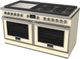 Fulgor Milano® Evoque 400 Series 60" Glossy Ivory Pro Style Dual Fuel Hybrid Range with Stainless Steel Trim -2