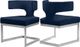 Meridian Furniture Alexandra Navy/Chrome Velvet Dining Chair-1