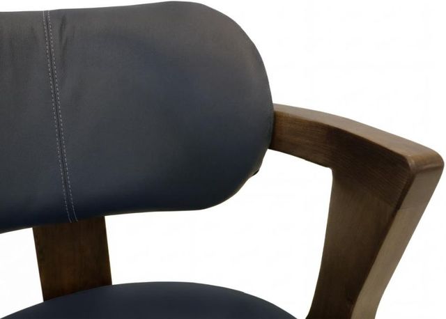 International Furniture Direct Zaphiro Blue/Brown Leather Dining Arm Chair-3