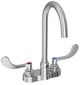 Elkay Chrome 4" Centerset Exposed Deck Laminar Flow Faucet with 5" Gooseneck Spout and 4" Wristblade Handles-0