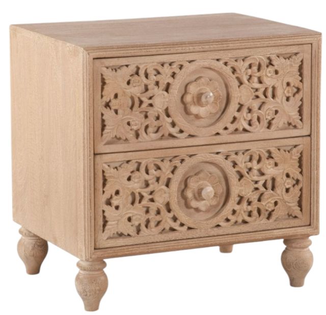 Home Trends & Design Taj Whitewash Nightstand-0