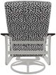 Telescope Casual St. Catherine Agra Classic/Snow Aluminum/Fabric Outdoor MGP Cushion Swivel Rocker with Chestnut Rustic Arms-3