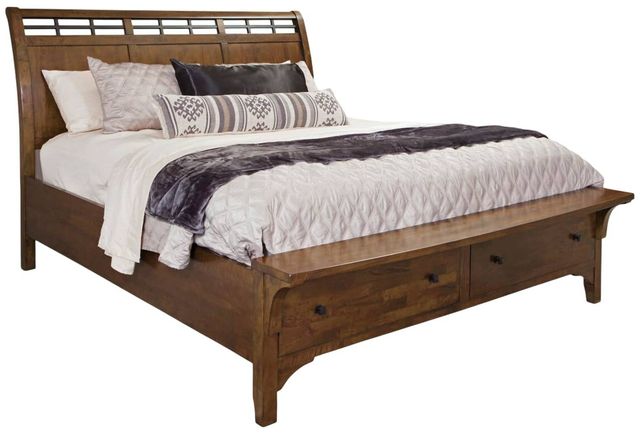 Napa Furniture Design Whistler Retreat Chestnut California King Panel Storage Bed-0