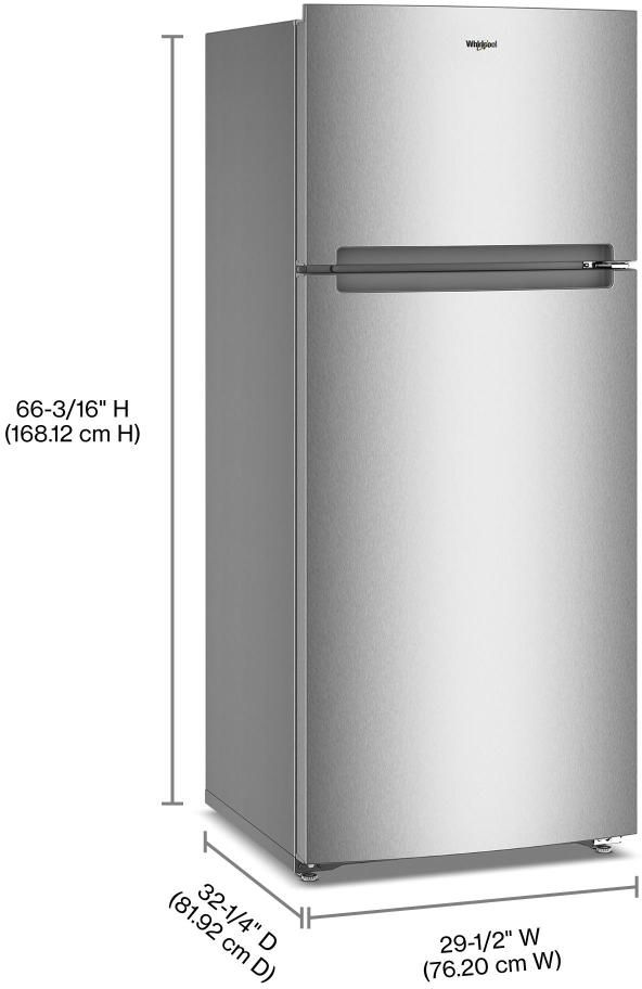 Whirlpool® 28" 18 Cu. Ft. Fingerprint-Resistant Stainless Finish Top Freezer Refrigerator with Total Coverage Cooling-4