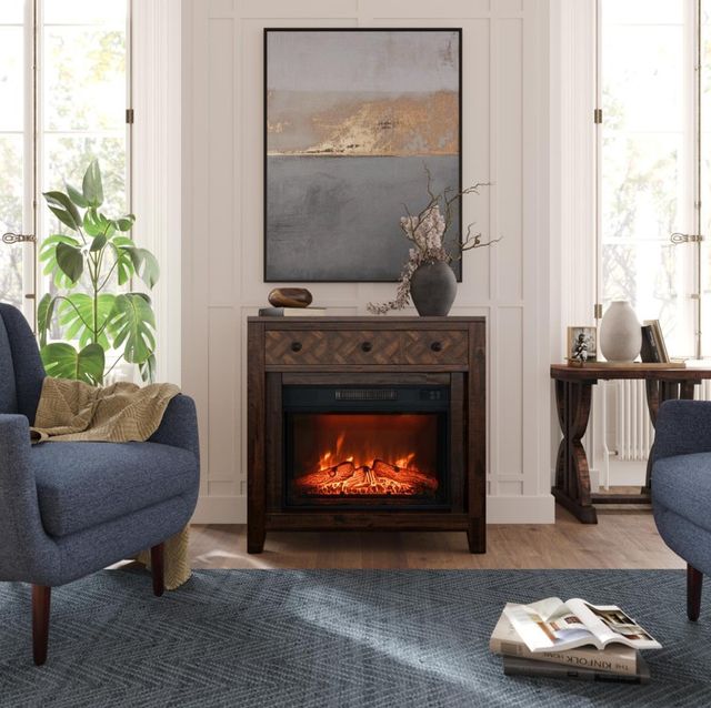 Jofran Inc. Fairview Oak 32" Electric Fireplace-1