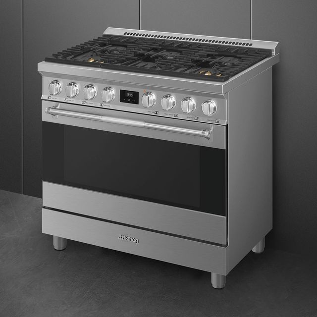 Smeg Professional 36" Stainless Steel Pro Style Gas Range-2