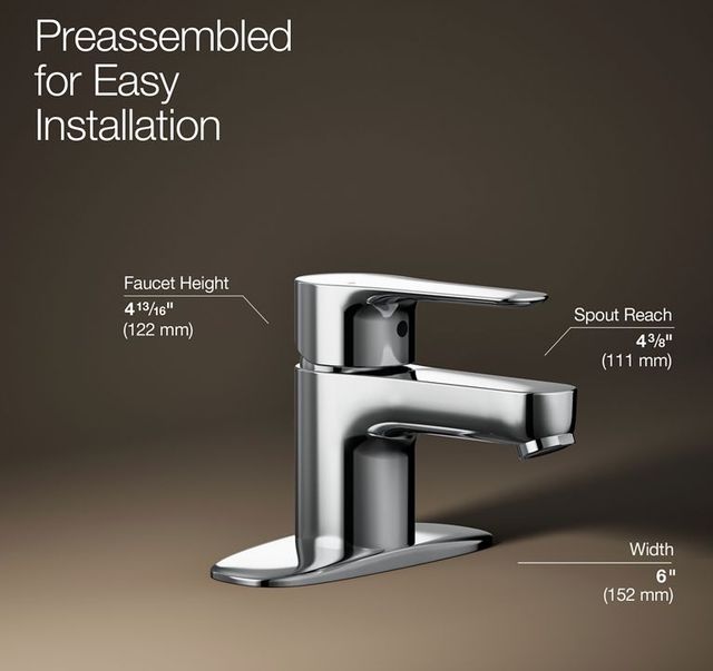 KOHLER® July® Polished Chrome 1.2 GPM Single-Handle Bathroom Sink Faucet-2