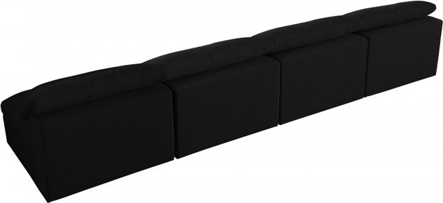 Meridian Furniture Serene Black Linen Fabric Deluxe Cloud Modular Armless Sofa-2