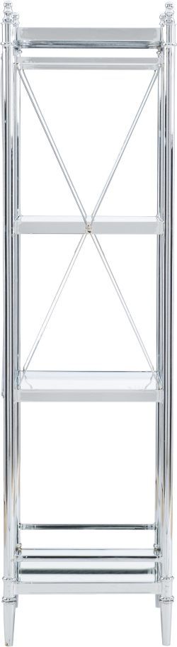 Linon Pinnacle Chrome and Glass Four Tier Shelf-1