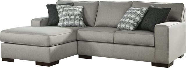 Benchcraft® Marsing Nuvella® 2-Piece Slate Left-Arm Facing Loveseat Sectional and Chaise-0