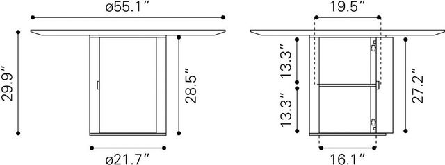 Zuo® Modern Izola Black/White Dining Table-2