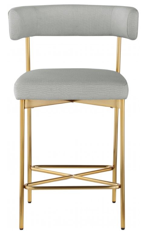 Meridian Furniture Rivage Gray/Brushed Gold Counter Stool-1