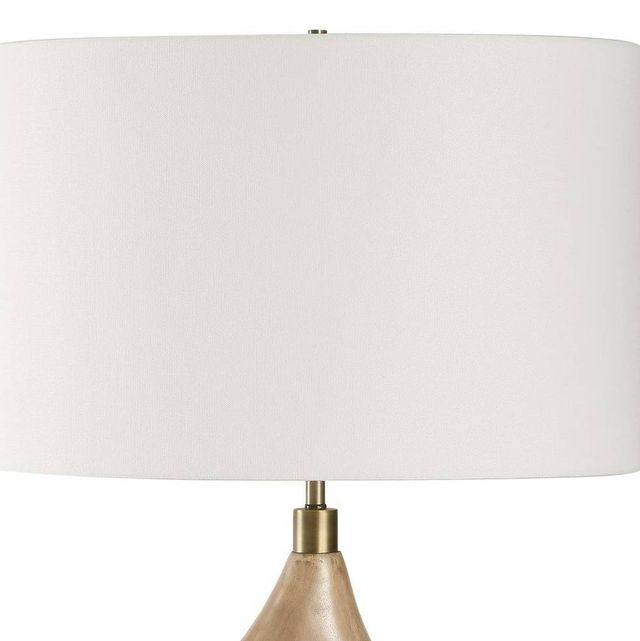 Uttermost® Almyra Aged Driftwood Floor Lamp with Antique Brass Accents-4