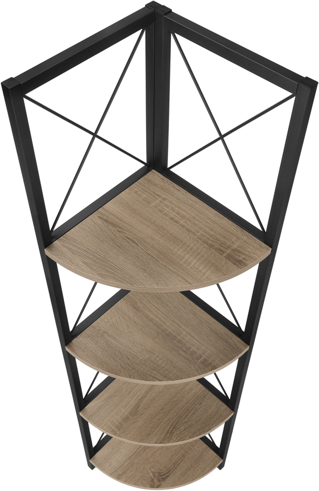 Monarch Specialties Inc. Black/Dark Taupe Bookcase-3