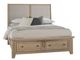 Vaughan-Bassett Woodbridge Shadow Gray King Upholstered Panel Storage Bed-0