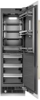 ZLINE Autograph Edition 24 in. 12.5 Cu. Ft. Column Refrigerator in White Matte with Graphite Gray Interior and Champagne Bronze Accents-1