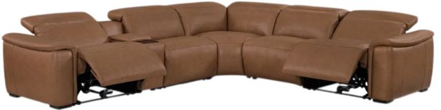 Flexsteel® Camden Dusty Taupe Leather Power Reclining Sectional with Custom Layout Options-1
