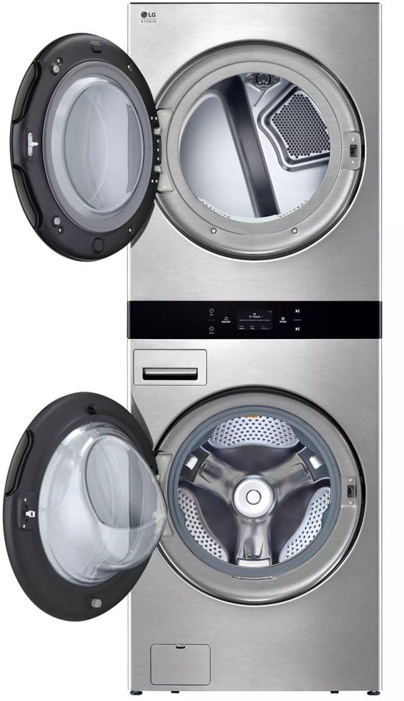 LG WashTower™ Noble Steel Electric Laundry Center, 5.8 Cu. Ft. Washer, 7.4 Cu. Ft. Dryer-1