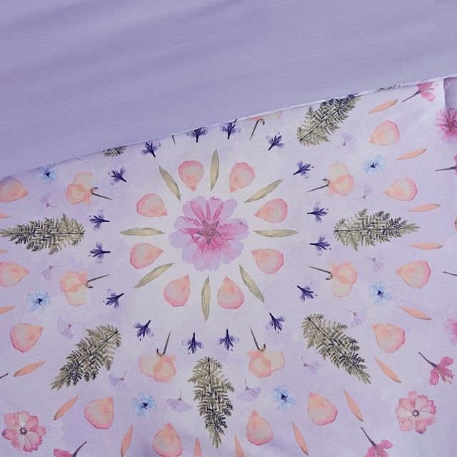 Olliix by Intelligent Design Navi Purple Full/Queen Printed Comforter Set-4