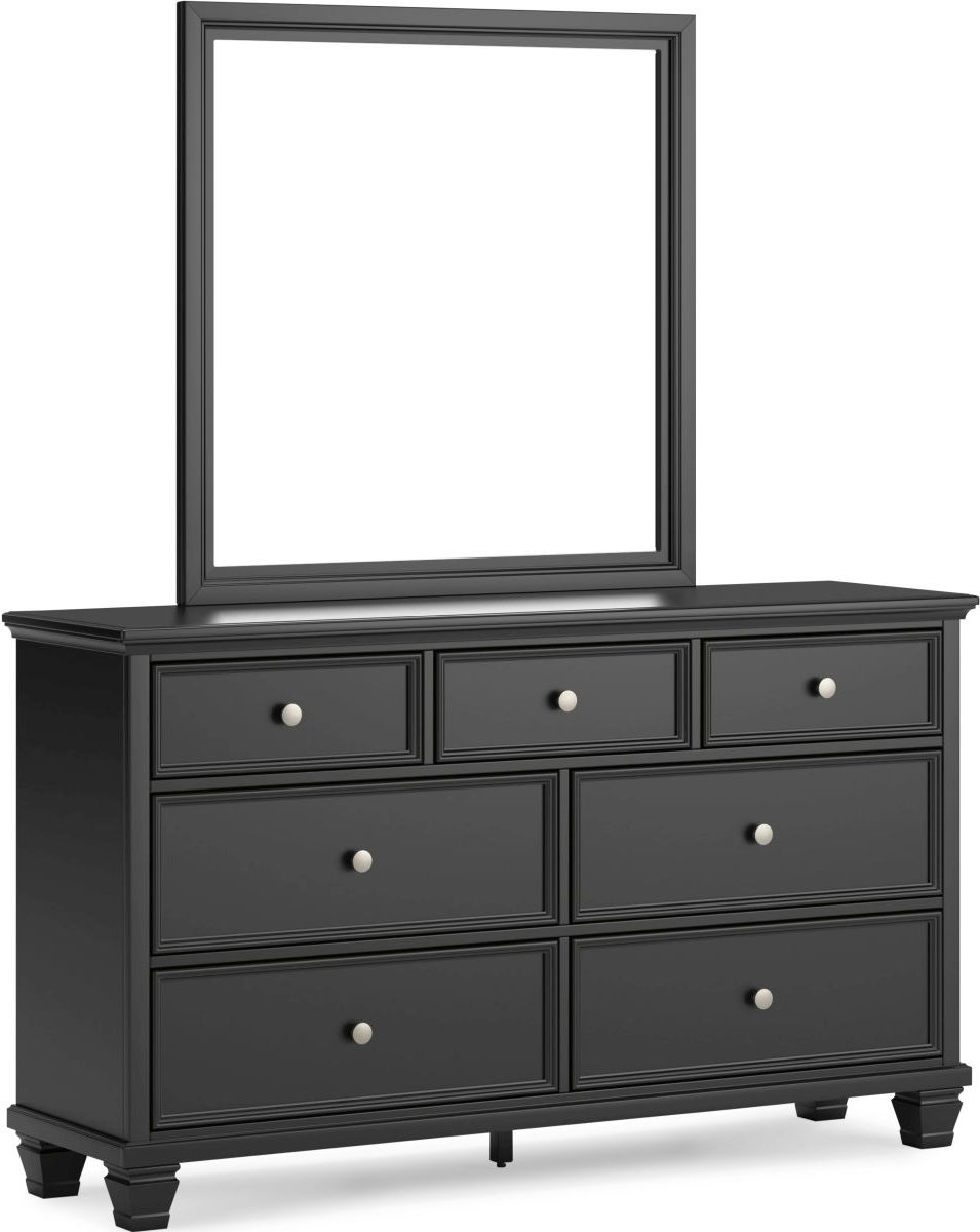 Ashley furniture black dresser with mirror sales