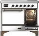 Ilve® Majestic III 40" White Pro Style Induction Range with Solid Door and Burnished Trim-4