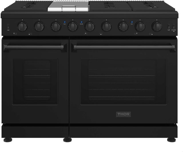 Thor Kitchen L Series 48" Matte Black Pro Style Gas Range-0