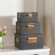 StyleCraft Norman Wyatt Home 3-Piece Bronze/Dark Smoke Leather Accessory Boxes-2
