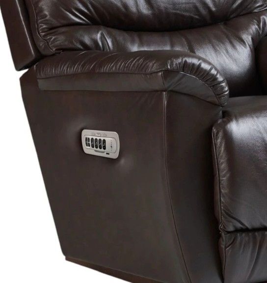 La-Z-Boy® Joshua Chestnut Leather Power Rocking Recliner with Headrest and Lumbar-1