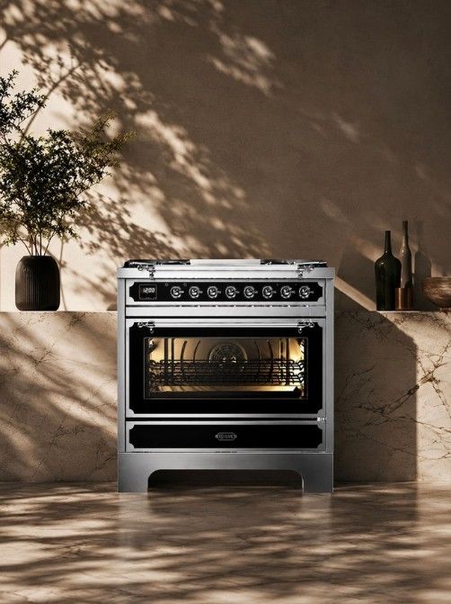 Ilve Décor 36” Graphite Matte Pro Style Dual Fuel Range with 6 Burners and Griddle-2