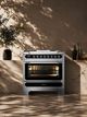 Ilve Décor 36” Graphite Matte Pro Style Dual Fuel Range with 6 Burners and Griddle-2