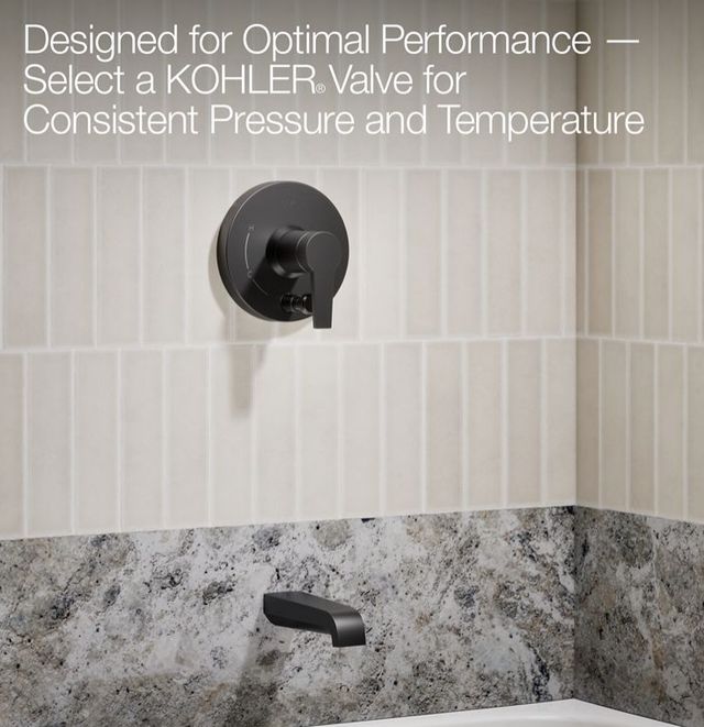 KOHLER® Pitch® Rite-Temp® Matte Black 2.5 GPM Bath and Shower Trim Kit with Push-Button Diverter-4