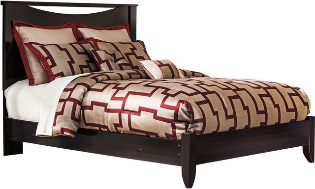 Signature Design by Ashley® Zanbury 6-Piece Merlot Queen Panel Bed with Mirrored Dresser, Chest and 2 Nightstands Set-1