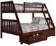 Donco Kids Austin Mission Cappuccino Mission Twin/Full Bunk Bed with Drawer Storage-0